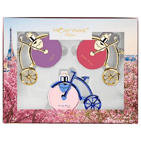 Kit Mont'anne Miniatura de Bicicletas Gift Set Deserve Glamour x Pulcher Femme Luxe x Lovely Heart Luxe 3x 25ml