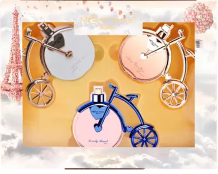 Kit Mont'anne Miniatura de Bicicletas Gift Set I love Mont'anne luxe x I love Mont'anne Glamour x Lovely Heart Luxe 3x 25ml